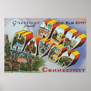 Greetings From New Haven, CT Poster