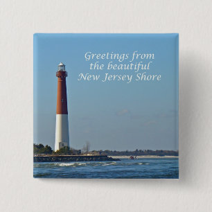 Greetings From New Jersey - Barnegat Light 15 Cm Square Badge