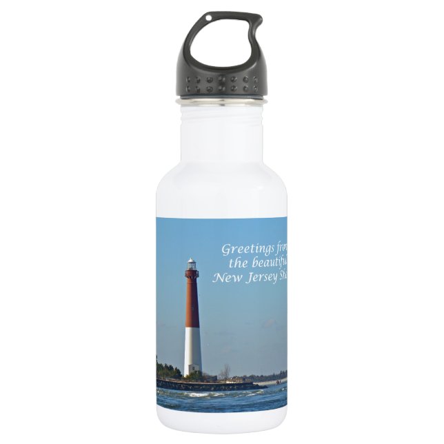 Greetings From New Jersey - Barnegat Light 532 Ml Water Bottle (Front)