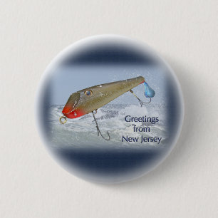Greetings From New Jersey Fishing Lure 6 Cm Round Badge