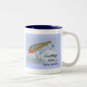 Greetings From New Jersey Fishing Lure Two-Tone Coffee Mug