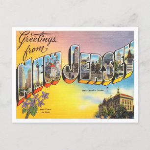 Greetings from New Jersey Vintage Travel Postcard