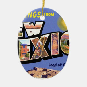 Greetings From New Mexico Ceramic Tree Decoration
