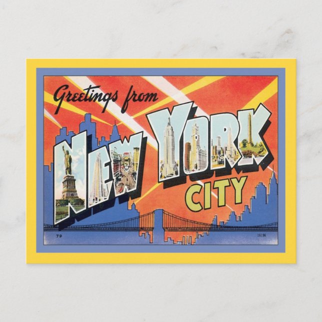 Greetings From New York City America Postcard (Front)