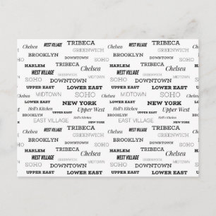 Greetings From New York City, Neighbourhoods Postcard