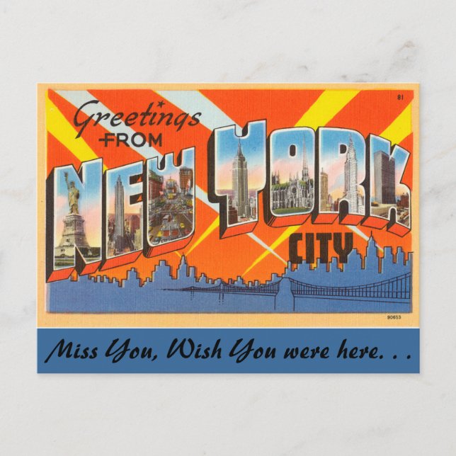 Greetings from New York City Postcard (Front)