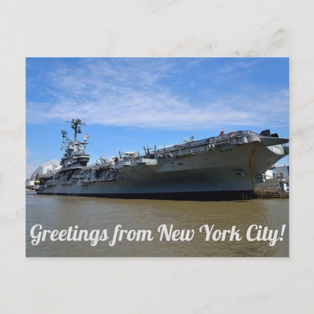 Greetings From New York City USS Intrepid Postcard (Front)