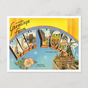 Greetings from New York City Vintage Travel Postcard