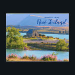 Greetings from New Zealand Scenic Postcard<br><div class="desc">Greetings from New Zealand scenic postcard featuring Lake Tekapo.</div>