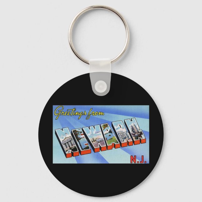 Greetings from Newark New Jersey Key Ring (Front)