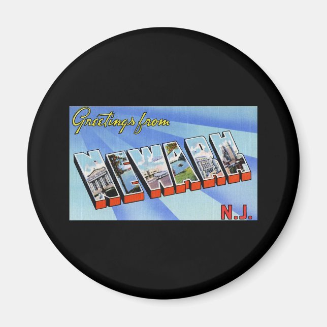 Greetings from Newark New Jersey Magnet (Front)