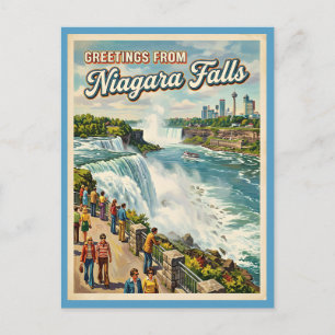 Greetings from Niagara Falls Vintage Inspired  Postcard