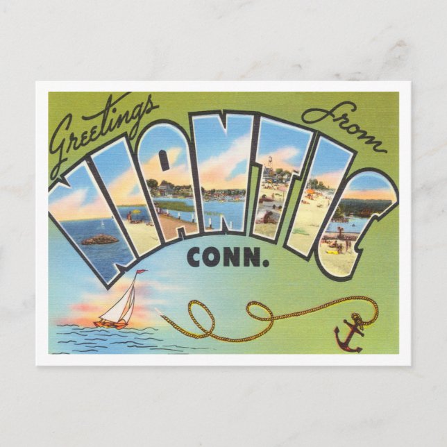 Greetings from Niantic, Conneticut Vintage Travel Postcard (Front)