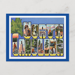 Greetings From North Carolina Travel Postcard