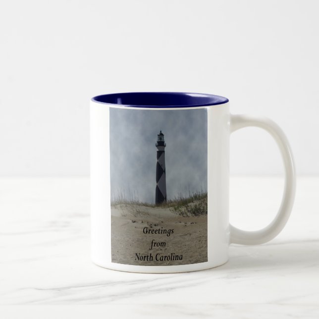 Greetings from North Carolina Two-Tone Coffee Mug (Right)