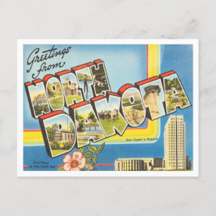 Greetings from North Dakota Vintage Travel Postcard