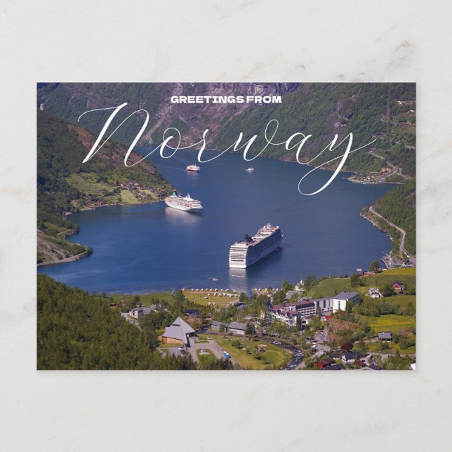 Greetings from Norway Cruise Postcard (Front)