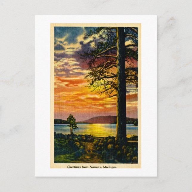 Greetings from Norway, Michigan - Vintage Postcard (Front)