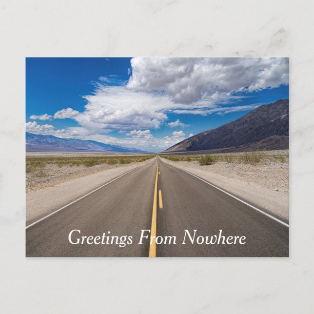 Greetings From Nowhere Postcard (Front)