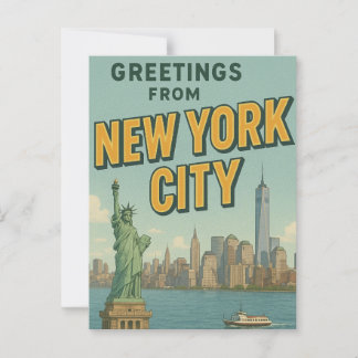 Greetings from NYC Postcard