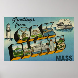 Greetings from Oak Bluffs Massachusetts Poster