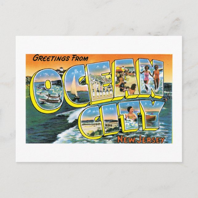 Greetings from Ocean City, New Jersey! Postcard (Front)