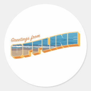 Greetings from Offline Classic Round Sticker