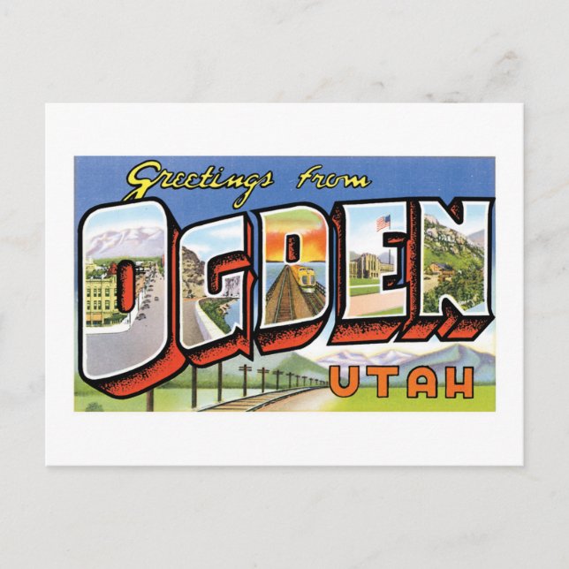 Greetings from Ogden, Utah! Retro Post Card (Front)