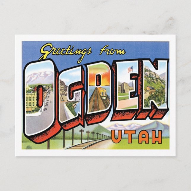 Greetings From Ogden Utah US City Postcard (Front)