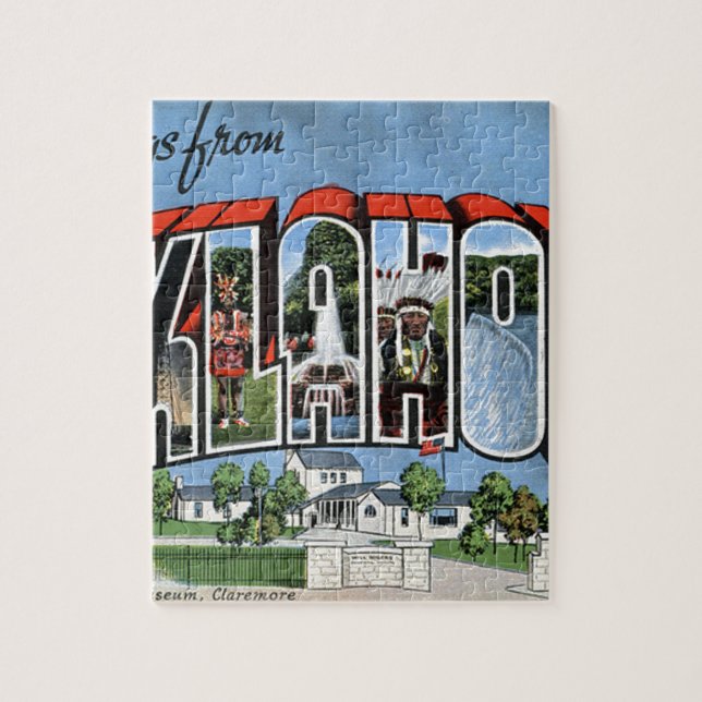 Greetings From Oklahoma Jigsaw Puzzle (Vertical)