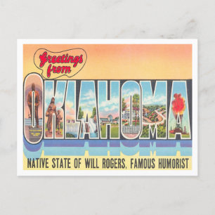 Greetings from Oklahoma Vintage Travel Postcard