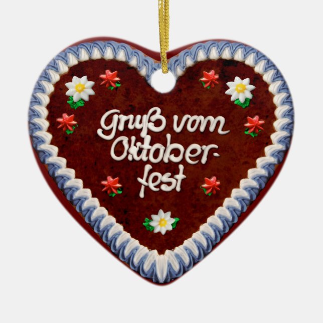 Greetings from Oktoberfest (customisable) Ceramic Tree Decoration (Front)