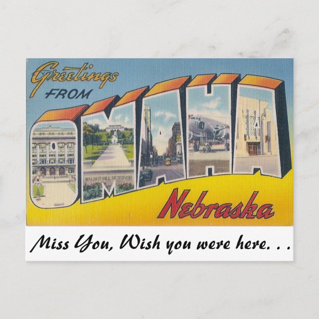 Greetings from Omaha, Nebraska Postcard (Front)