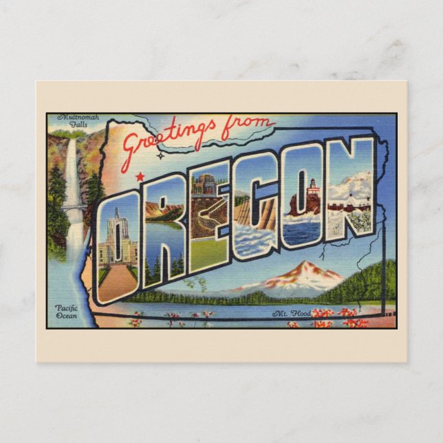 Greetings from Oregon Large Letter Postcard (Front)