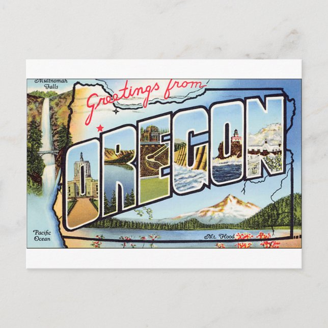 Greetings From Oregon Postcard (Front)