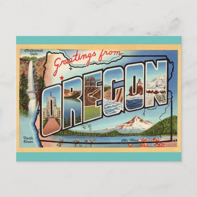 Greetings from Oregon Travel Postcard (Front)