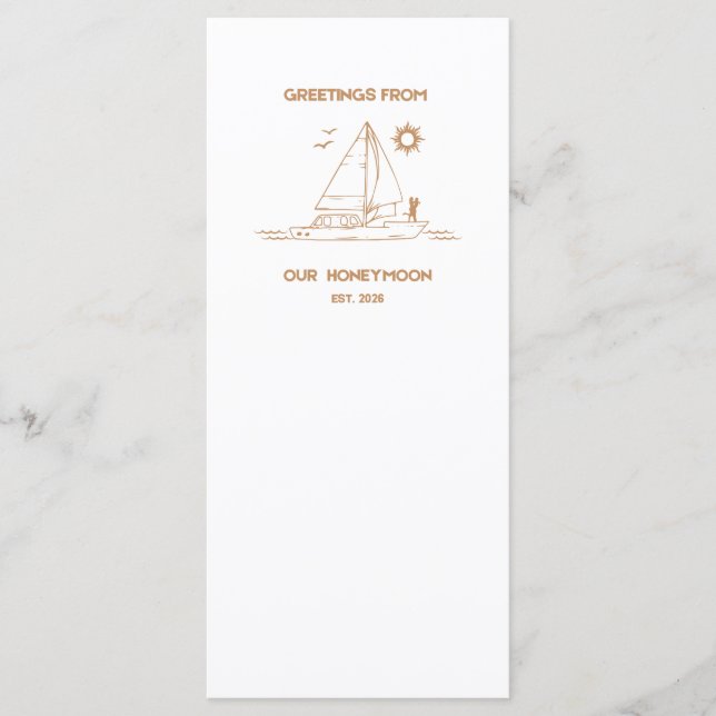 Greetings From Our Honeymoon Luxury Wedding Menu (Front)