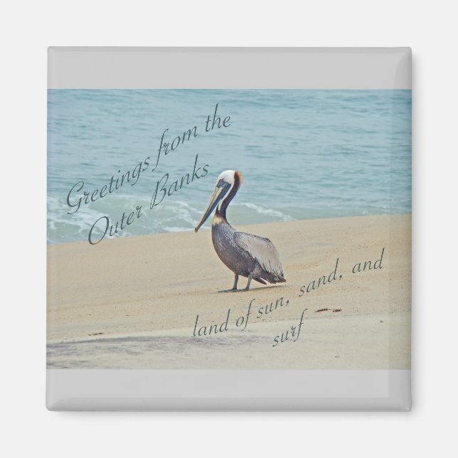 Greetings From Outer Banks OBX NC Magnet (Front)