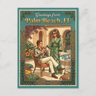 Greetings from Palm Beach FL, Sophisticated Postcard