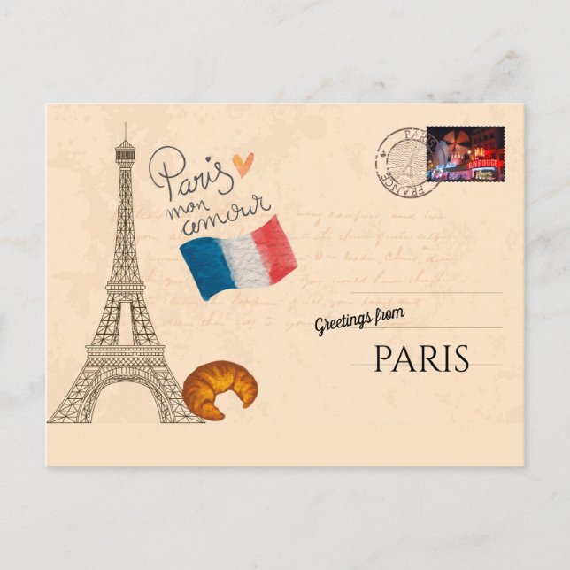 Greetings from Paris Postcard (Front)