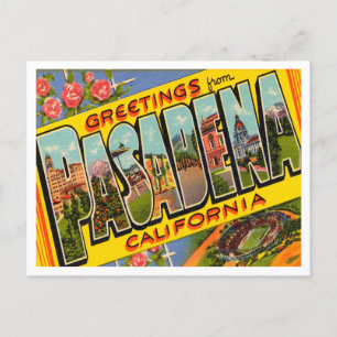 Greetings from Pasadena, California Vintage Travel Postcard