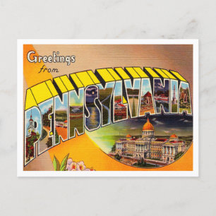 Greetings from Pennsylvania Vintage Travel Postcard