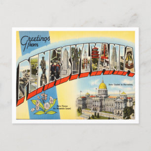 Greetings from Pennsylvania Vintage Travel Postcard