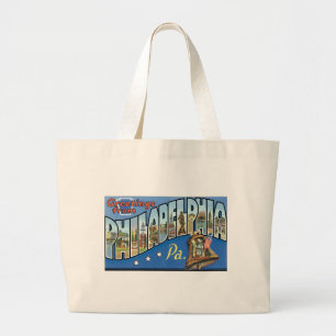 Greetings from Philadelphia, Pennsylvania! Large Tote Bag