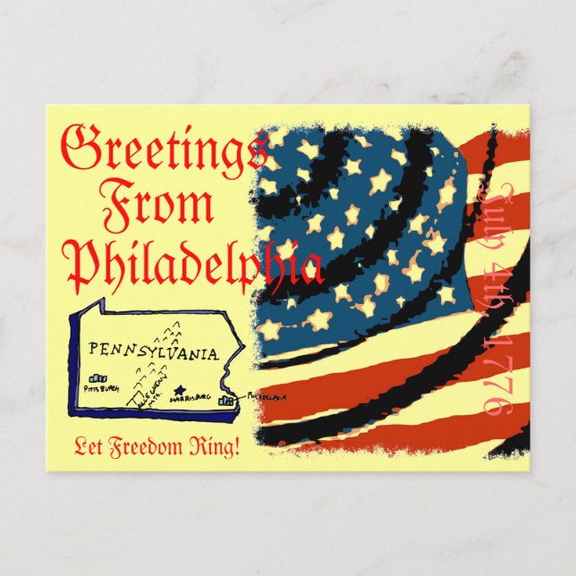 Greetings From Philadelphia Postcard (Front)