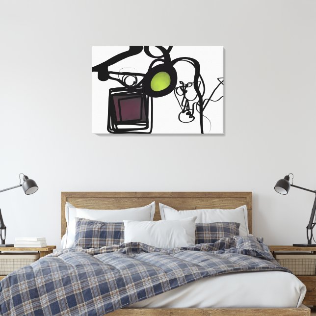 Greetings from Philydion 36" x 24" Canvas Print (Insitu(Bedroom))