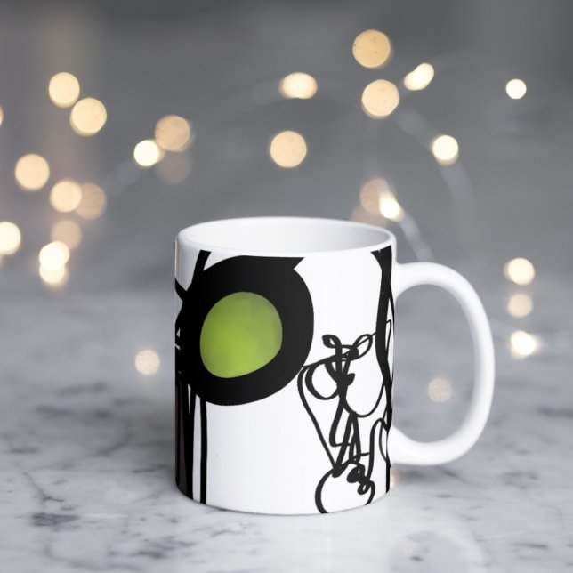 Greetings from Philydion: Abstract Black and White Coffee Mug (Creator Uploaded)