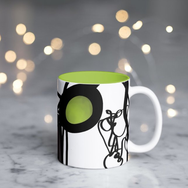 Greetings from Philydion: Abstract Black and White Two-Tone Coffee Mug (Creator Uploaded)