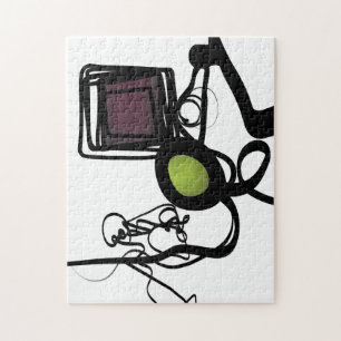 Greetings from Philydion: Abstract Black & White Jigsaw Puzzle