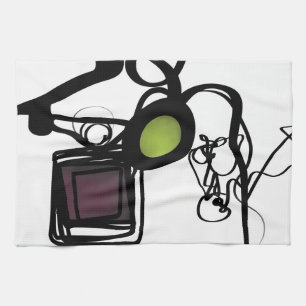 Greetings from Philydion: Abstract Black & White Tea Towel